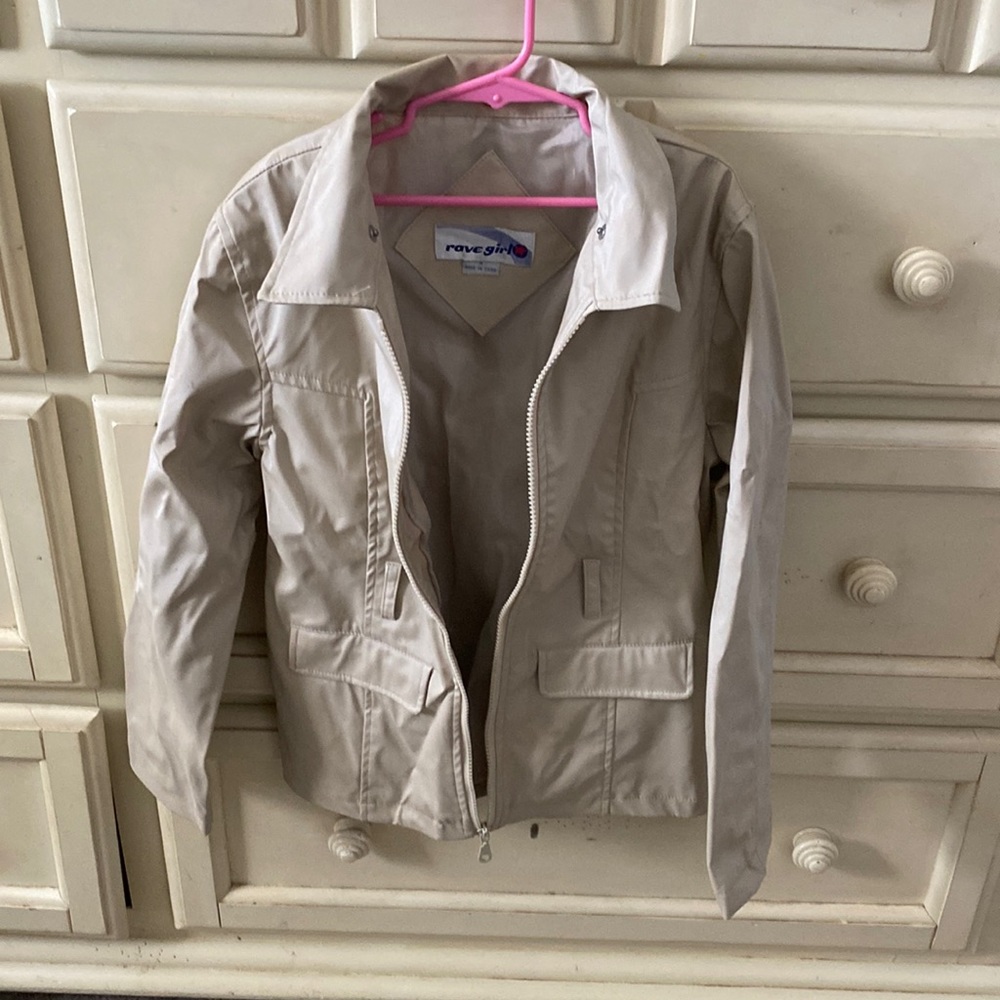 Beige , girls windbreaker.